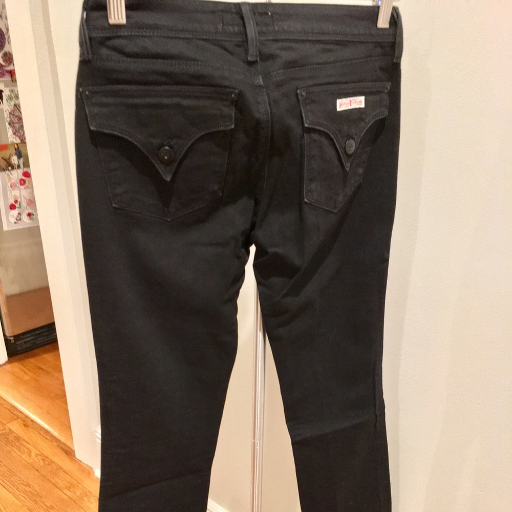 Hudson black straight legged jeans